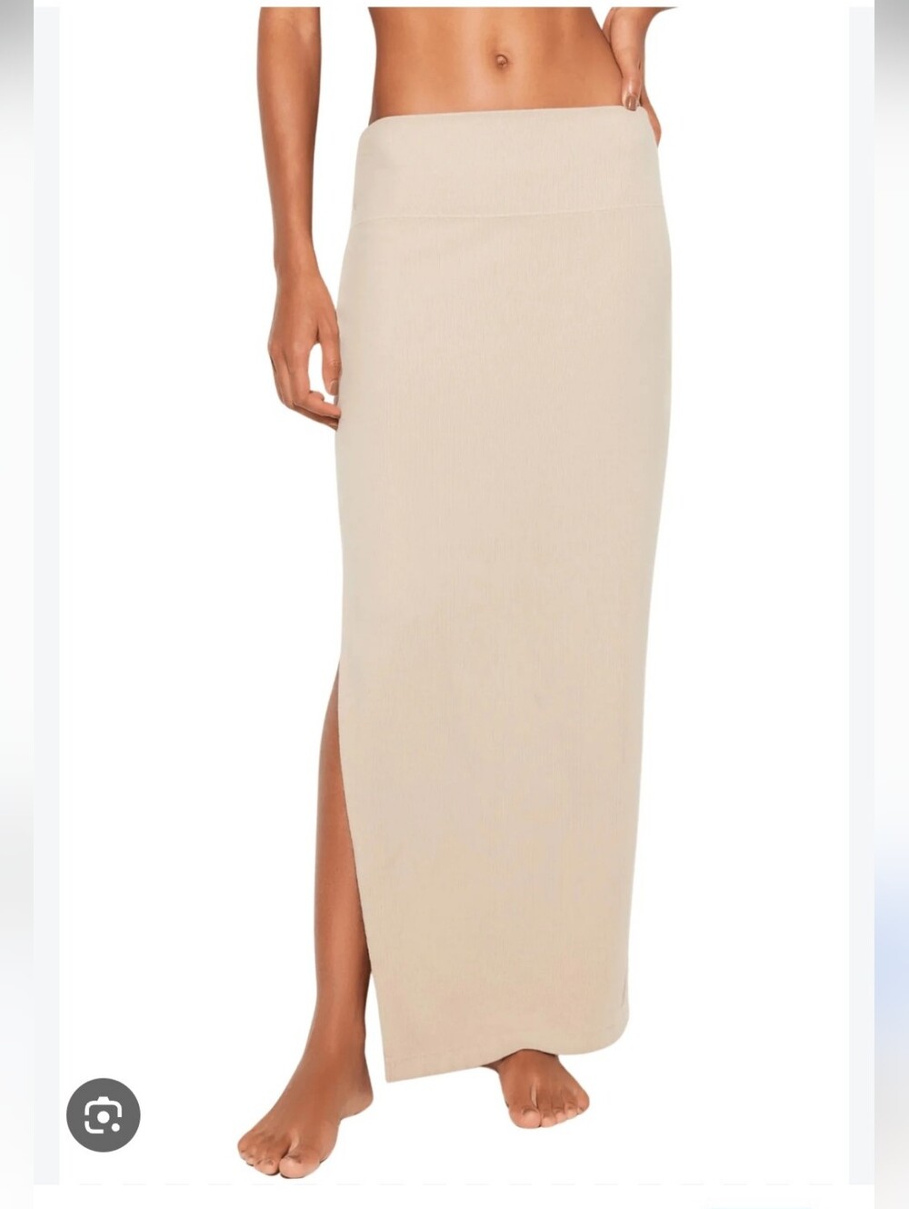 Spiritual Gangster Raquel Rib Maxi Skirt Tan Size Large